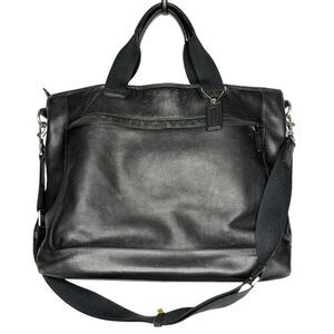 Coach F70926 Bleecker Legacy Black Pebbled Leather Slim Brief Bag w Strap Unisex